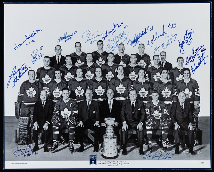 1966-67 Toronto Maple Leafs Stanley Cup Champions 40th Anniversary Multi-Signed Team Photo (16" x 20") Plus Maple Leaf Gardens Photo Signed by 5 HOFers (11" x 14") with LOA 