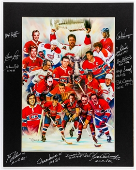 Montreal Canadiens Signed (6) and Unsigned (12) Photo Collection of 18 including Lafleur, Beliveau, Moore and Henri Richard with LOA 