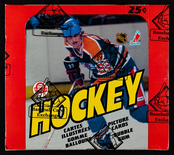 1982-83 O-Pee-Chee Hockey Wax Box (48 Unopened Packs) - BBCE Certified - Fuhr, Francis, Hawerchuk, Mullen and Broten Rookie Card Year