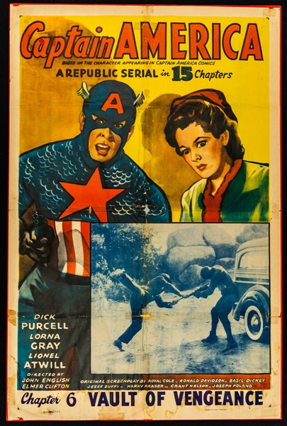Captain America 1944 Chapter 6 Vault of Vengeance One Sheet Movie Poster (27" x 41")