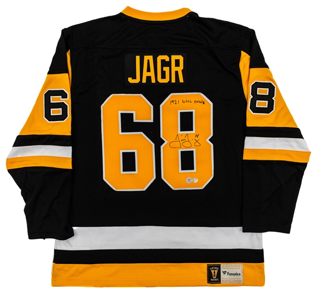 Jaromir Jagr Signed Pittsburgh Penguins Jersey with COA -  1921 NHL Points Annotation