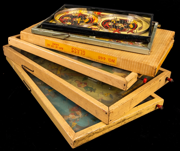Vintage 1940s-50s Bagatelle Pinball Games Collection of 6 