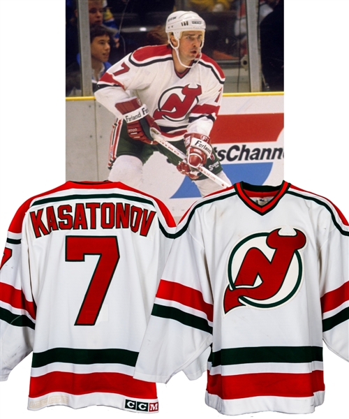 Alexei Kasatonovs 1990-91 New Jersey Devils Game-Worn Jersey
