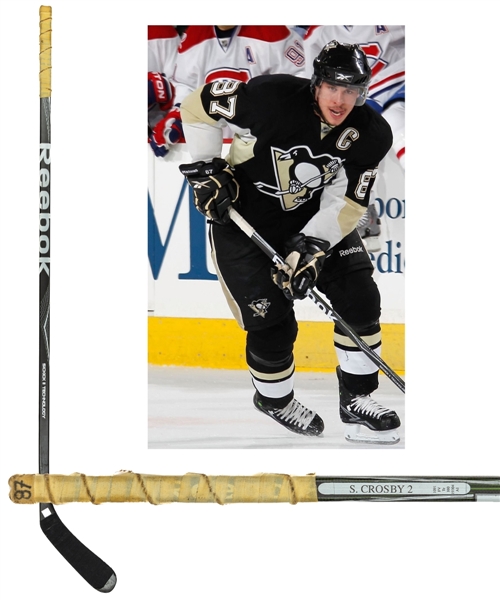 Sidney Crosbys May 12th 2010 Pittsburgh Penguins Reebok Sickick II Game-Used Playoffs Stick - Final Game At Melon Arena! - 51-Goal Season! - Maurice "Rocket" Richard Trophy Season!