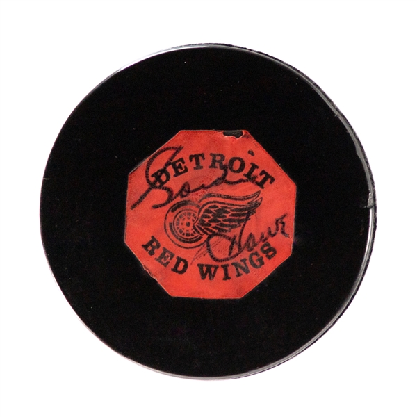 1968-69 Art Ross / Converse Detroit Red Wings Game Puck with Gordie Howe Signature