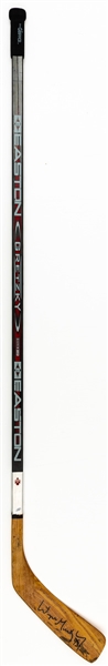 Los Angeles Kings 1992-93 Team Signed Program with Wayne Gretzky Plus Wayne Gretzky Signed Easton Silver Tip Model Stick with Shawn Chaulk LOA