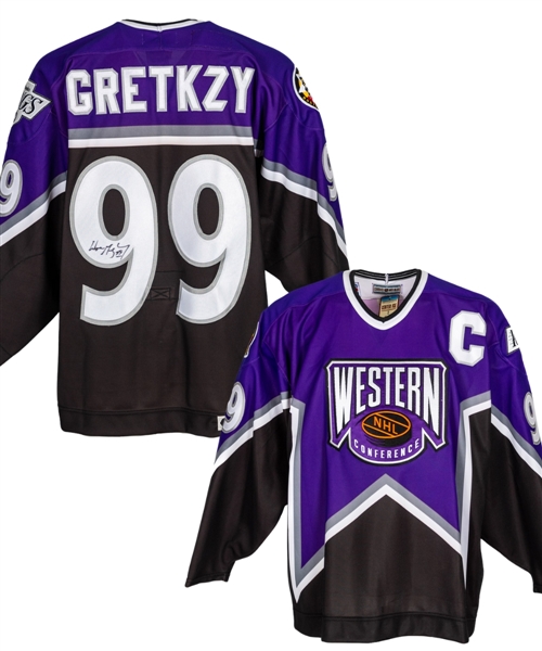 Wayne Gretzky Signed 1996 NHL All-Star Game Western Conference Captains Jersey with Shawn Chaulk LOA