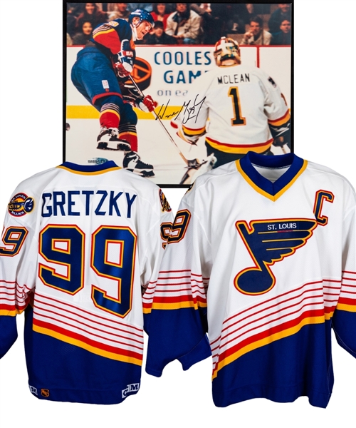 Wayne Gretzky St. Louis Blues Captains On-Ice Jersey Plus Signed 8" x 10" Photo with UDA COA