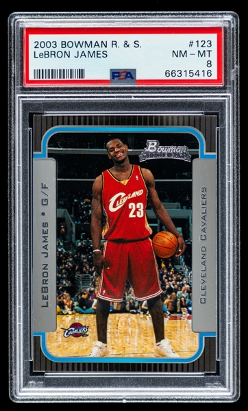 2003-04 Bowman Rookies and Stars Basketball Card #123 LeBron James Rookie - Graded PSA 8