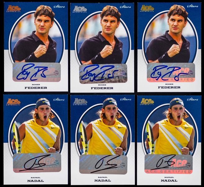 2008 Ace Authentic Grand Slam II Stars, Legends and Breaking Through Gold, Silver and Bronze Signed Tennis Cards Near Complete Set Including Gold #S3 Novak Djokovic (15/15) (Graded PSA 7)