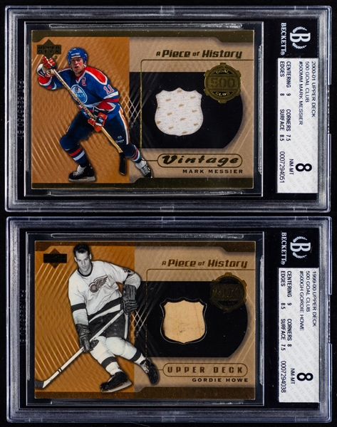 1999-2000 Upper Deck 500 Goal Club A Piece of History Hockey Cards (33) Including HOFers Gordie Howe, Maurice Richard, Jean Beliveau, Guy Lafleur, Mario Lemieux, Mark Messier and Steve Yzerman