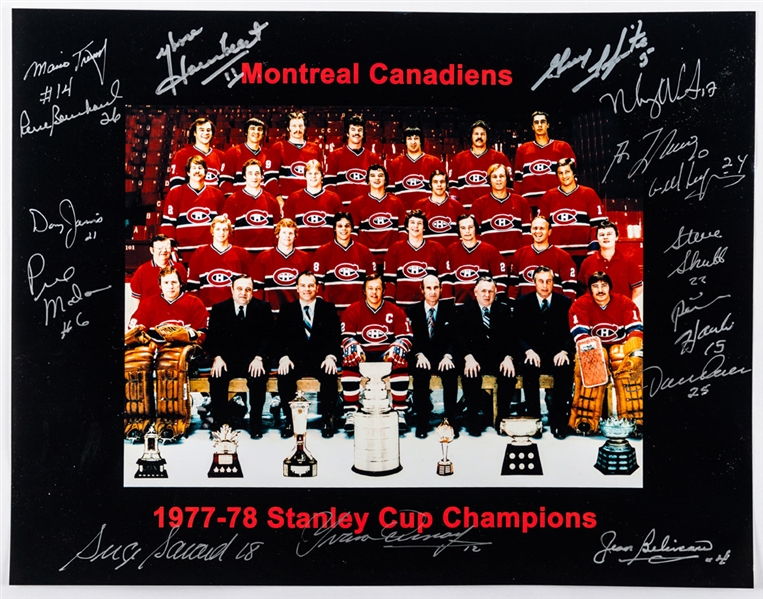 Montreal Canadiens 1977-78 Stanley Cup Champions Team-Signed Photo by 15 with LOA (12” x 15”)