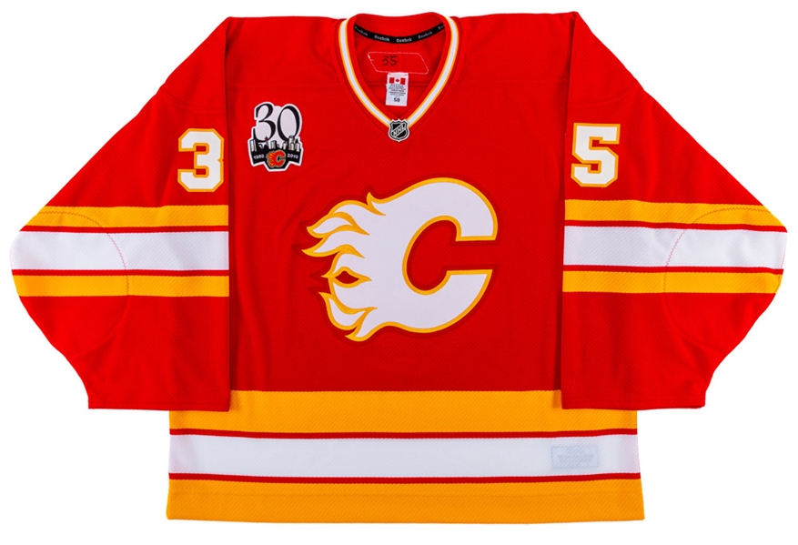 Vesa Toskalas 2009-10 Calgary Flames "Vintage" Game-Worn Jersey with Team LOA - 30th Season Patch!