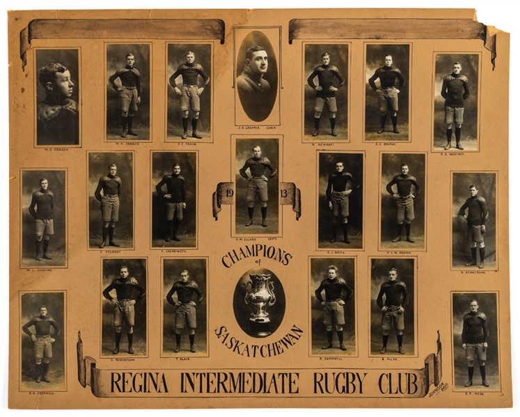 1913 Regina Rugby Club Saskatchewan Champions Master Composite Photograph (22" x 29")