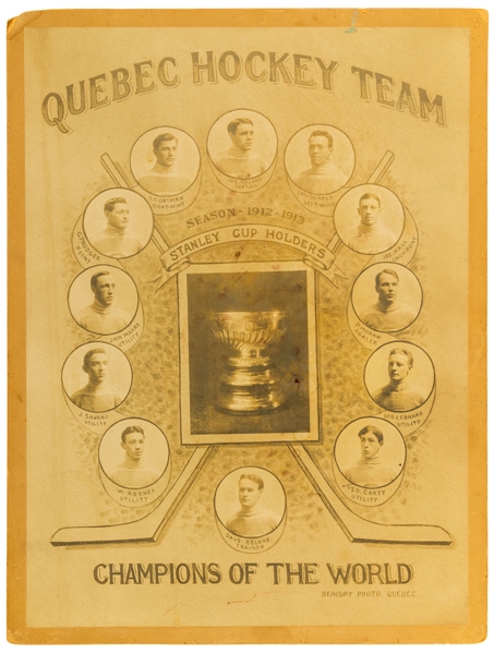 Quebec Bulldogs 1912-13 Stanley Cup Champions Composite Team Photo (17" x 21")