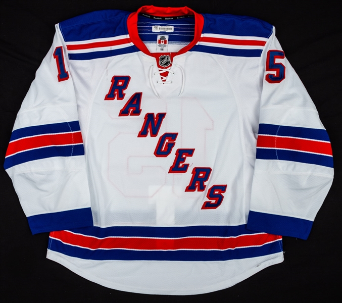 Derek Dorsetts 2012-13 New York Rangers Game-Worn Playoffs Jersey with LOA - Photo-Matched!