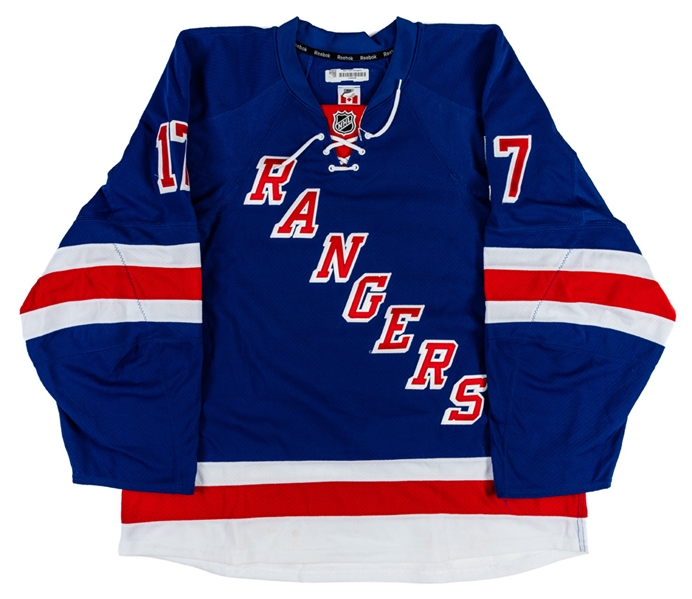 John Moores 2012-13 New York Rangers Game-Worn Playoffs Jersey with LOA