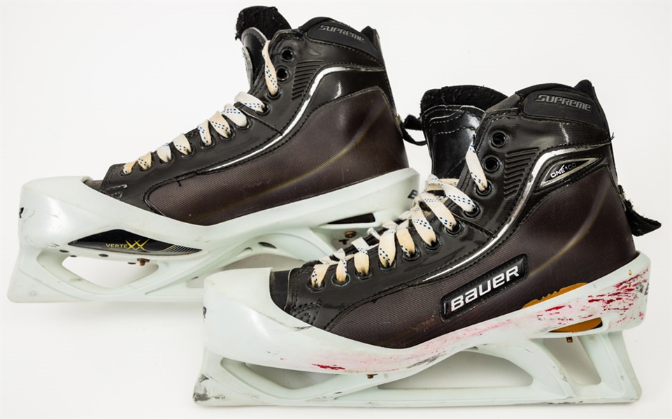 Henrik Lundqvist’s 2011-12 New York Rangers Game-Used Skates with Steiner LOA - Vezina Trophy Season! 