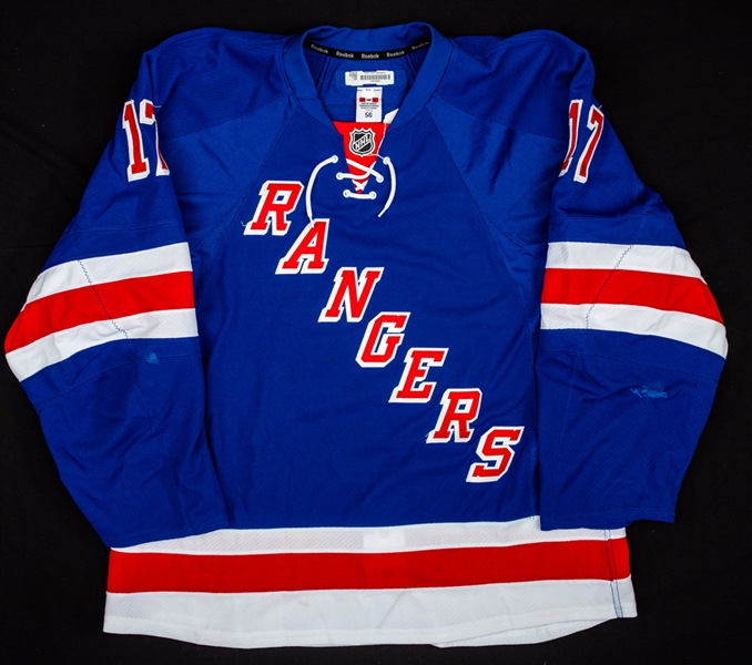 John Moores 2012-13 New York Rangers Game-Worn Playoffs Jersey with LOA - Photo-Matched!
