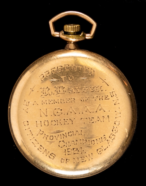 1924 New Glasgow Amateur Athletic Association Hockey Team Nova Scotia Provincial Champions Waltham Pocket Watch - The Brent Sobie Antique Hockey and Baseball Collection