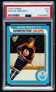 1979-80 Topps Hockey Card #18 HOFer Wayne Gretzky Rookie - Graded PSA 5