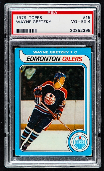 1979-80 Topps Hockey Card #18 HOFer Wayne Gretzky Rookie - Graded PSA 4