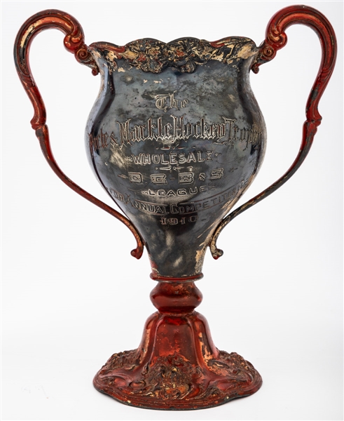 The Purle and Markle Hockey Trophy for Annual Competition 1910 (12") - The Brent Sobie Antique Hockey and Baseball Collection