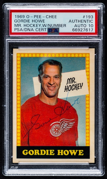 1969-70 O-Pee-Chee Signed Hockey Card #193 HOFer Gordie Howe - PSA/DNA Certified (Auto 10)