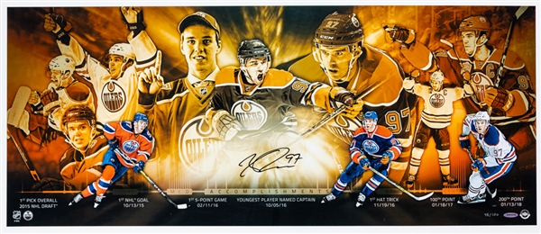 Connor McDavid Signed Edmonton Oilers Accomplishments Limited-Edition Collage (48/100) with UDA COA