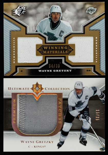 2005-06 Upper Deck Premium Patches/Premium Swatches/Winning Materials/Ultimate Jersey & Others Hockey Cards (12) of HOFer Wayne Gretzky
