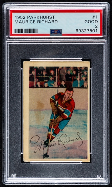 1952-53 Parkhurst Hockey Card #1 HOFer Maurice Richard - Graded PSA 2