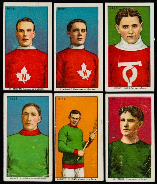 1910-11 Imperial Tobacco C60 Lacrosse Card Starter Set (31/98) Including Hockey HOFers Paddy Moran and Joe Malone