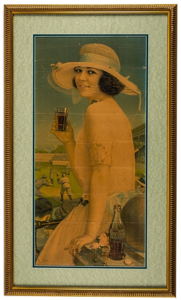 1922 Coca-Cola Framed Baseball Calendar - The Brent Sobie Antique Hockey and Baseball Collection