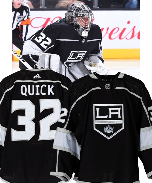 Jonathan Quicks 2017-18 Los Angeles Kings Game-Worn Pre-Season Jersey - Photo-Matched!