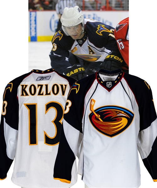 Vyacheslav Kozlovs 2009-10 Atlanta Thrashers Game-Worn Jersey with LOA 