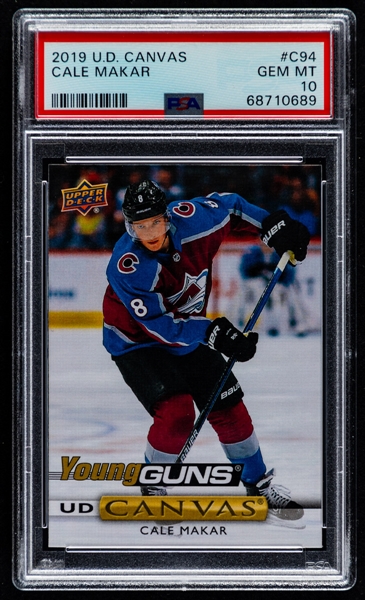 2019-20 Upper Deck Young Guns Canvas Hockey Card #C94 Cale Makar Rookie - Graded PSA GEM MT 10