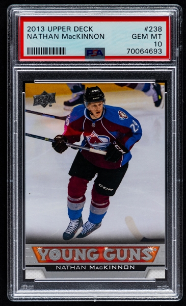 2013-14 Upper Deck Young Guns Hockey Card #238 Nathan MacKinnon Rookie - Graded PSA GEM MT 10