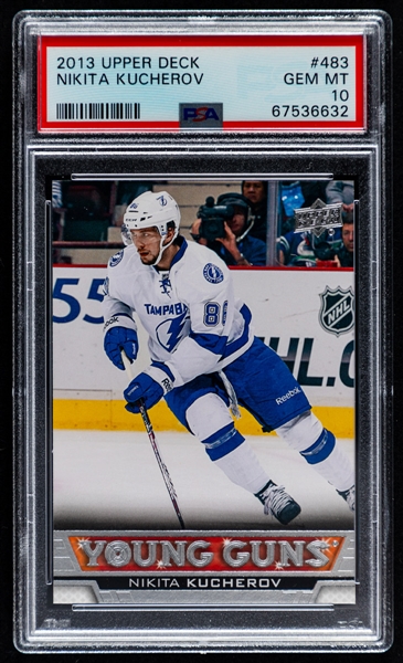 2013-14 Upper Deck Young Guns Hockey Card #483 Nikita Kucherov Rookie - Graded PSA GEM MT 10