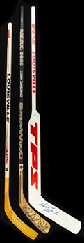 Steve Yzerman, Dominik Hasek and Ray Bourque Early-to-Mid-1990s to Early-2000s Signed Game-Issued Sticks From the Personal Collection of Dino Ciccarelli with His Signed LOA