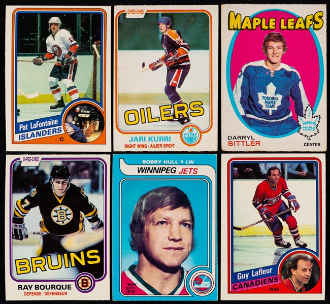 Mostly 1980s Hockey Card Collection Including 1981-82 OPC #107 Jari Kurri Rookie Card, 1984-85 OPC #129 Pat LaFontaine Rookie Card and 1982-83 Gretzky Neilson Near Complete Set (48/50)