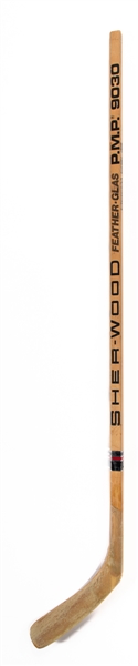 Dino Ciccarellis Circa Mid-1980s Minnesota North Stars Sher-Wood 9030 Game-Issued Stick From His Personal Collection with His Signed LOA