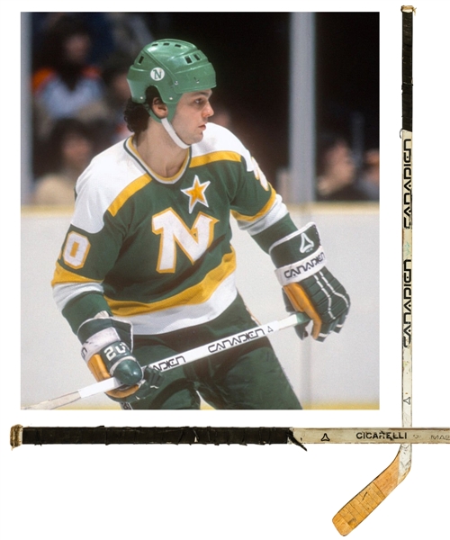 Dino Ciccarellis 1981-82 Minnesota North Stars "50th Goal of Season" Canadien 6001 Game-Used Stick From His Personal Collection with His Signed LOA