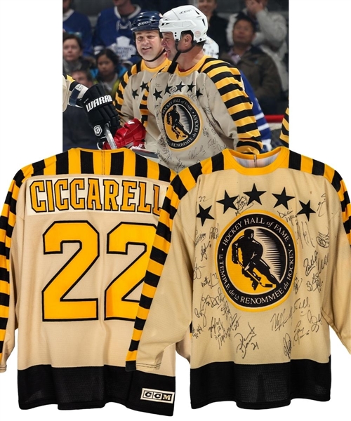 Dino Ciccarellis 2014 Hockey Hall of Fame Game Multi-Signed Game-Worn Jersey From His Personal Collection with His Signed LOA - Photo-Matched! 