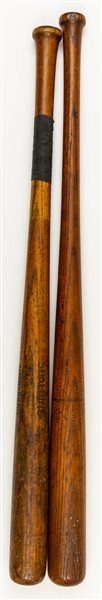 Circa-1910 Spalding Gold Medal Autograph Harry Davis (35") and 1910s/20s Spalding Autograph Cy Williams (34") Baseball Bats - The Brent Sobie Antique Hockey and Baseball Collection