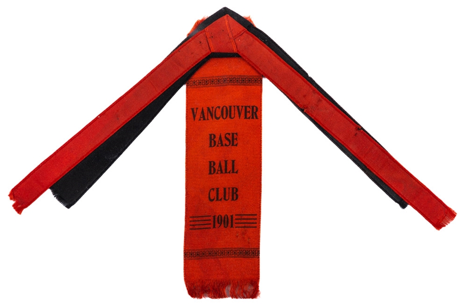 1901 Vancouver Baseball Club Ribbon - The Brent Sobie Antique Hockey and Baseball Collection 