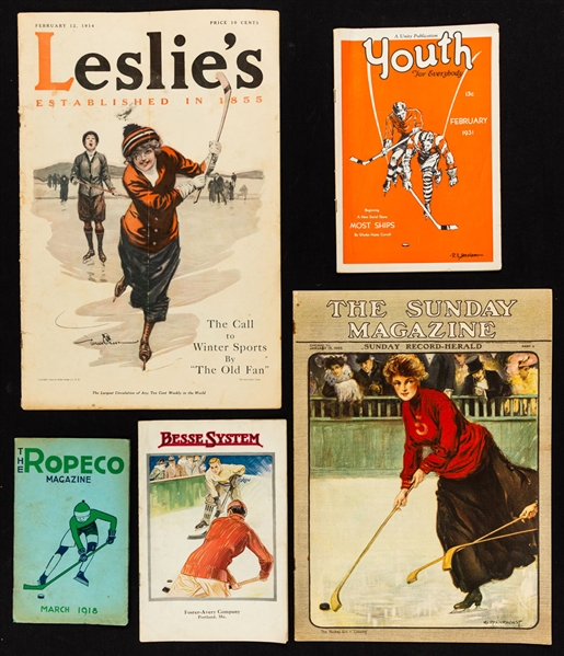 1905 to 1931 Antique Hockey Publications Collection of 8 - The Brent Sobie Antique Hockey and Baseball Collection