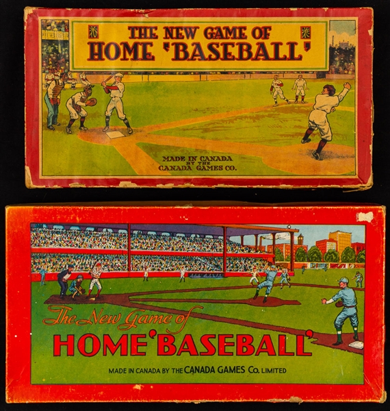 Vintage 1910s/20s and 1930s The New Game of Home Baseball Board Games (2) - The Brent Sobie Antique Hockey and Baseball Collection