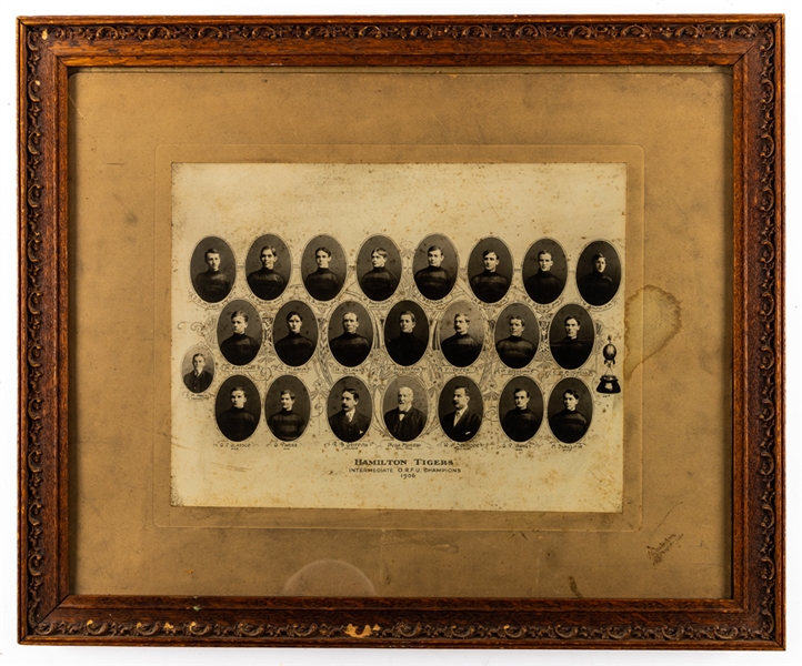 Hamilton Tigers 1906 Rugby Football Framed Composite Team Photo - Intermediate ORFU Champions (18 1/2" x 22 1/2") 