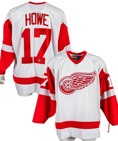 Deceased HOFer Gordie Howe Signed Detroit Red Wings Rookie Number Jersey with COA - "1946" Annotation