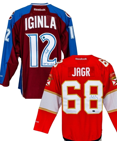 500 Goal Scorer Signed Jersey Collection of 5 Including Hull, Gartner, Jagr, Dionne and Iginla with COAs